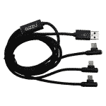 GIZZU 3IN1 USB TO MICRO USB TYPE-C LIGHTNING RIGHT ANGLE 1.2M CABLE – BLACK