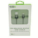 GIZZU MICRO 2M USB BRAIDED CABLE BLACK 1