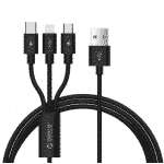 ORICO 3IN1 1XLIGHTNING1XUSB-C1XMIRCO USB 1.2M CHARGESYNC CABLE – BLACK1